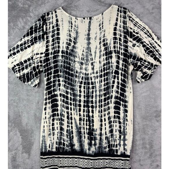 ECI New York Women’s Large Tie-Dye Tunic Dress Boho V-Neck Beaded Accent Size-L - Picture 4 of 6